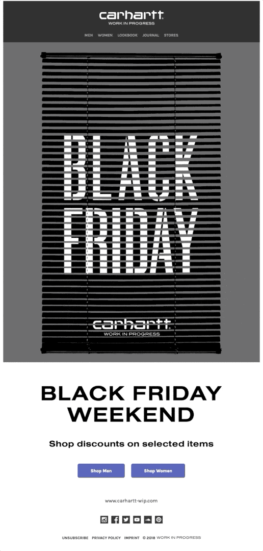 Carhartt 和他們的黑色星期五電子郵件
