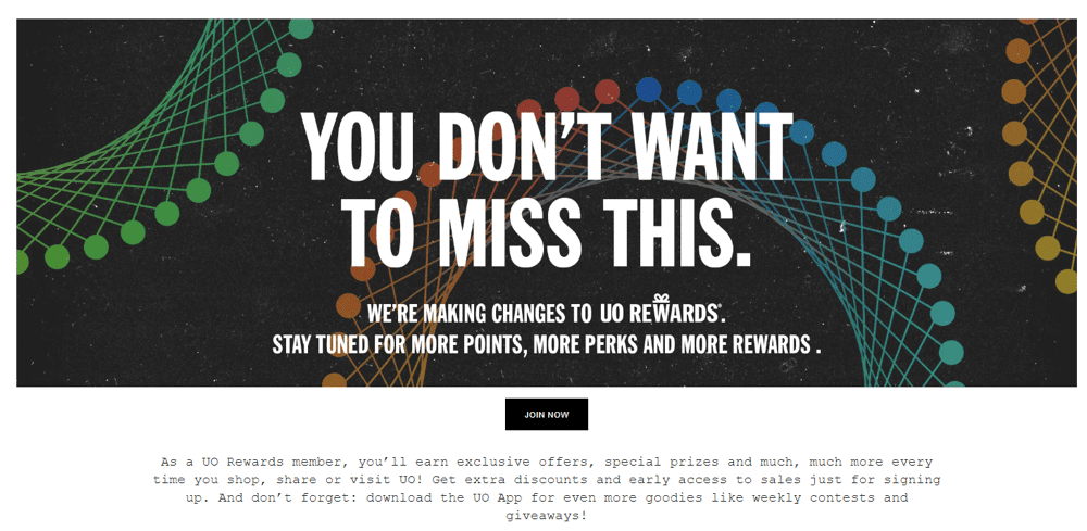 Urban Outfitters karşı konulmaz bir açılış sayfası oluşturdu