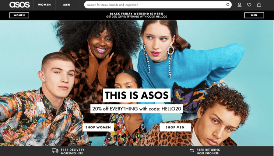 ASOS fait ressortir le code de réduction