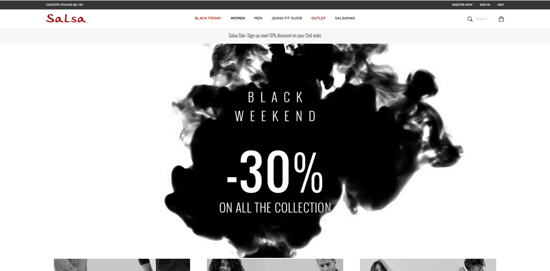 Publicité salsa Black Weekend