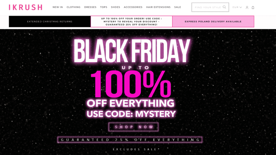 iKrush annonce sa promotion Black Friday