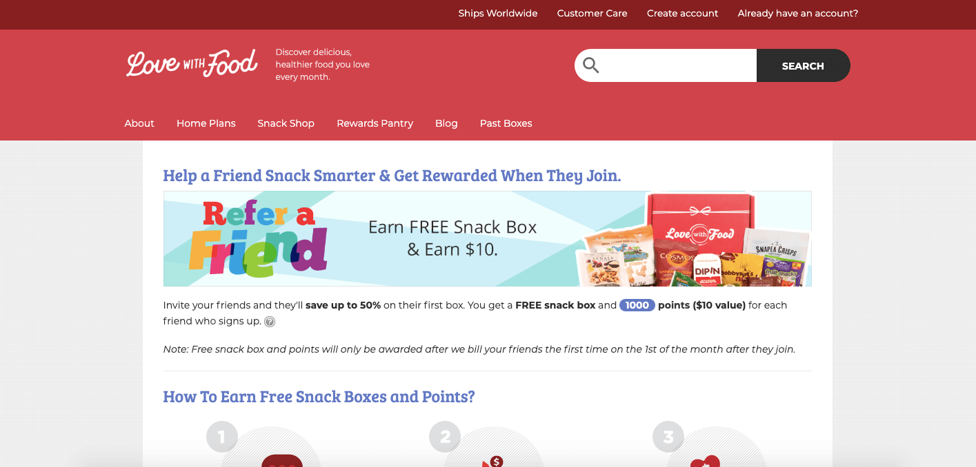 Love with Food offre un incentivo per segnalare un amico