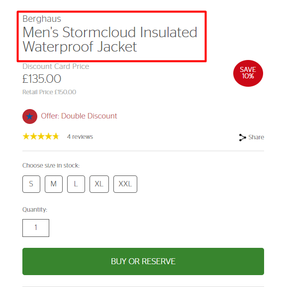 產品標題中的特殊特徵