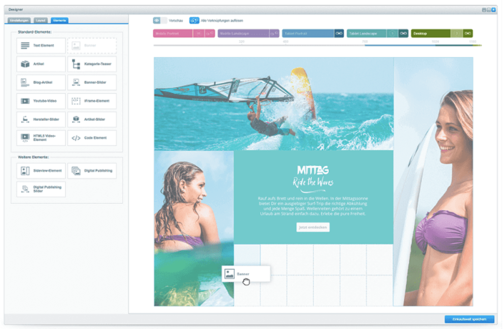 Güzellik ve verimliliği bir araya getirmenize yardımcı olan tasarım sayfası örneği.