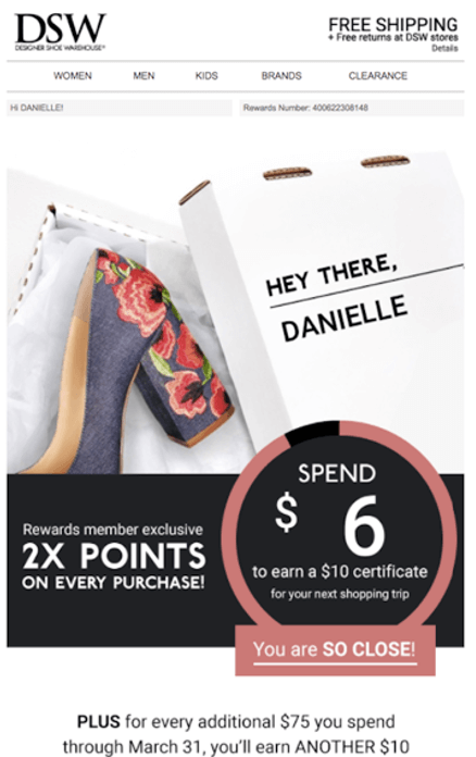 忠誠度計劃獎勵示例