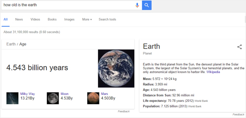 google instant answers