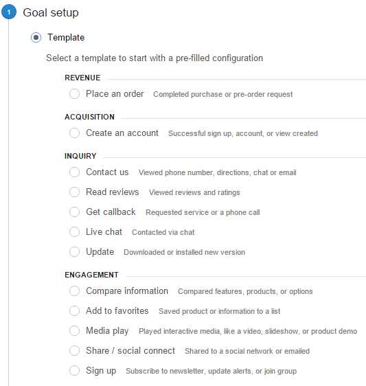 目標類型 Google Analytics Goal Types Google Analytics