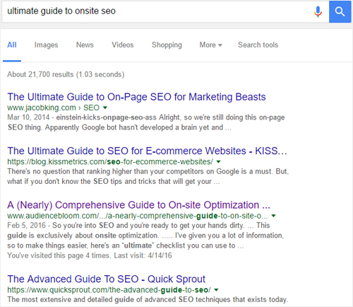 ultimate guide to onsite seo