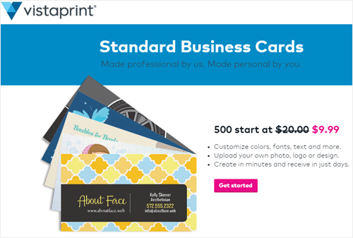 vista print landing page