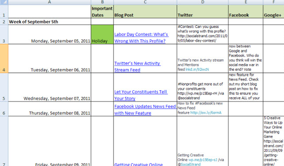 types de contenu types of content