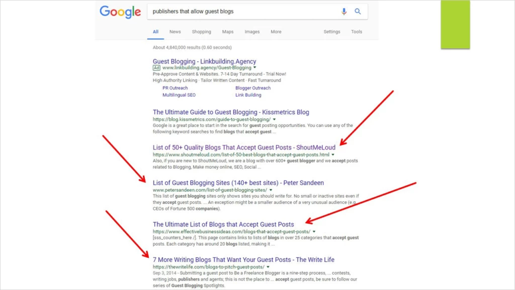 Google 搜索结果页 Google Search Results Page