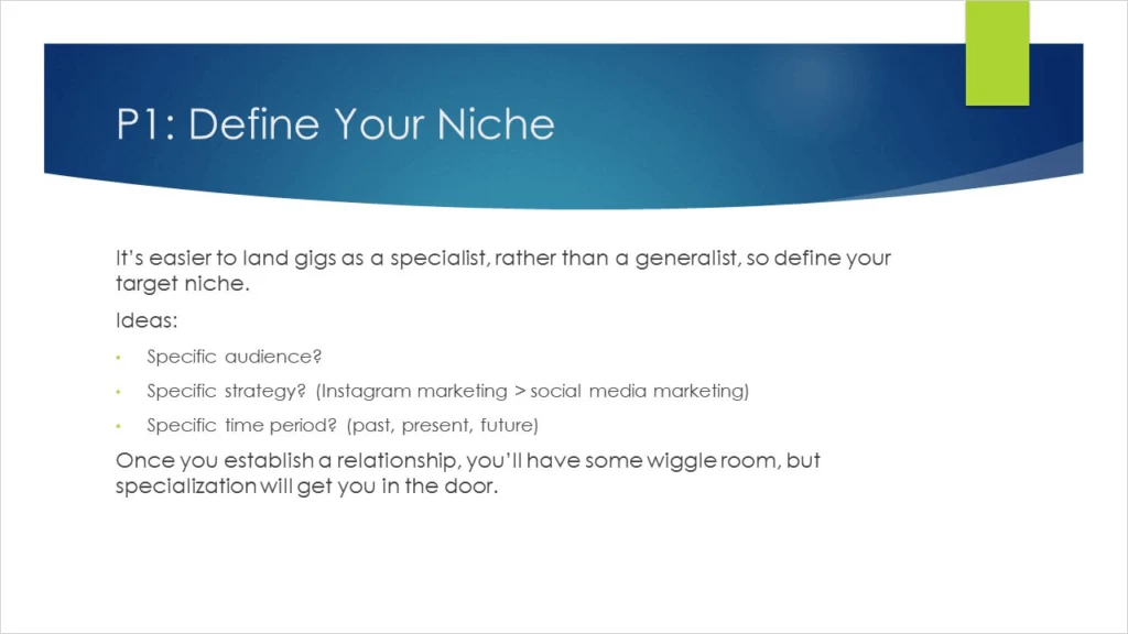 定义你的利基 Define Your Niche