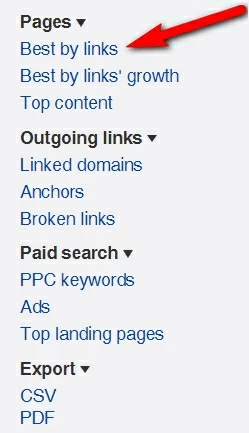 Melhor por links Ahrefs