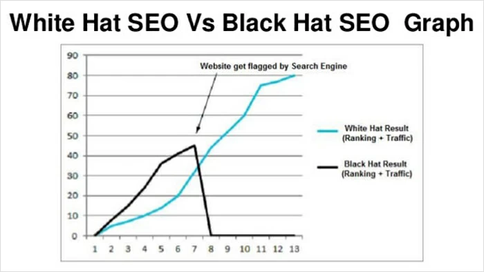 Graphique SEO White Hat vs Black Hat SEO