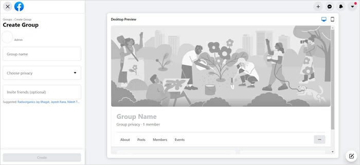 Crea un gruppo Facebook