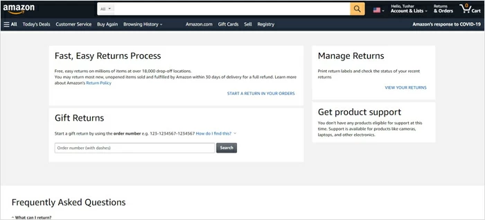 亞馬遜退貨流程