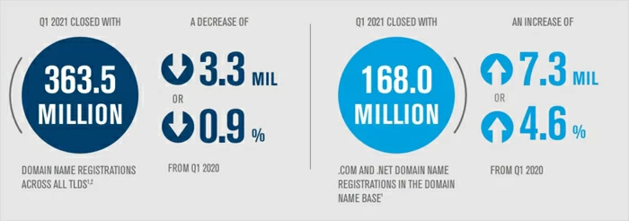2021 年域名注册总数