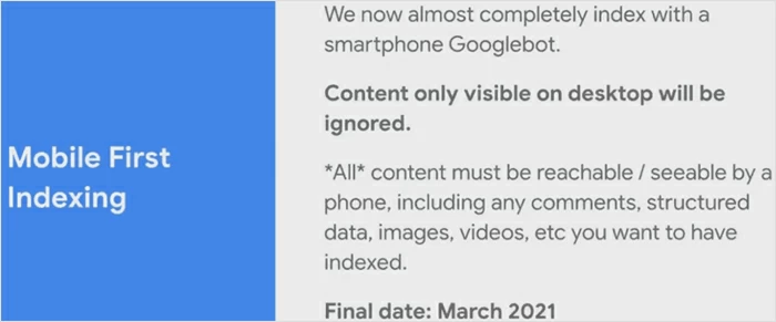 谷歌對移動優先索引有什麼看法