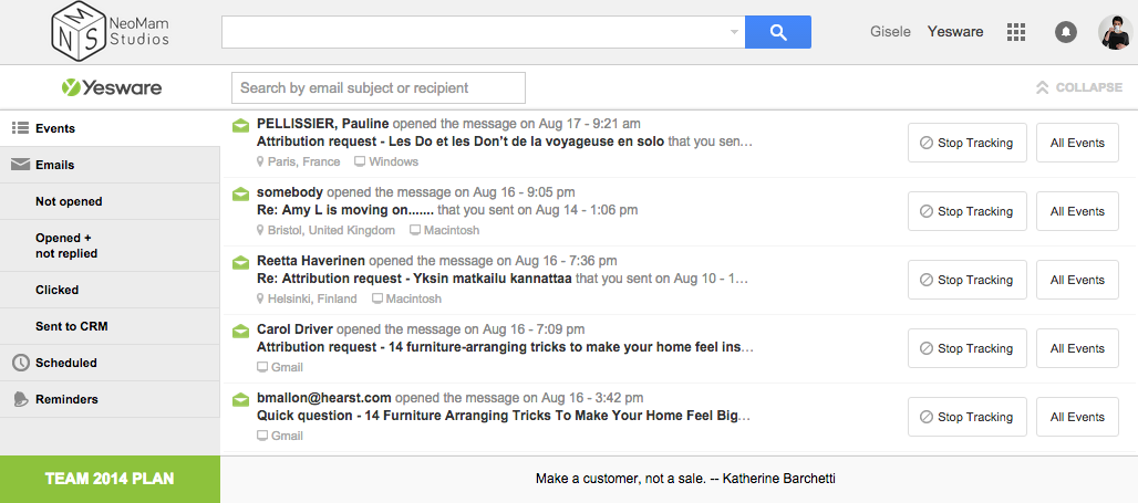 Capture d'écran des studios Neomam