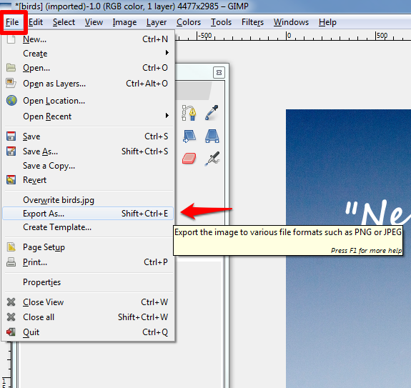 Ajuster la capture d'écran d'exportation de police