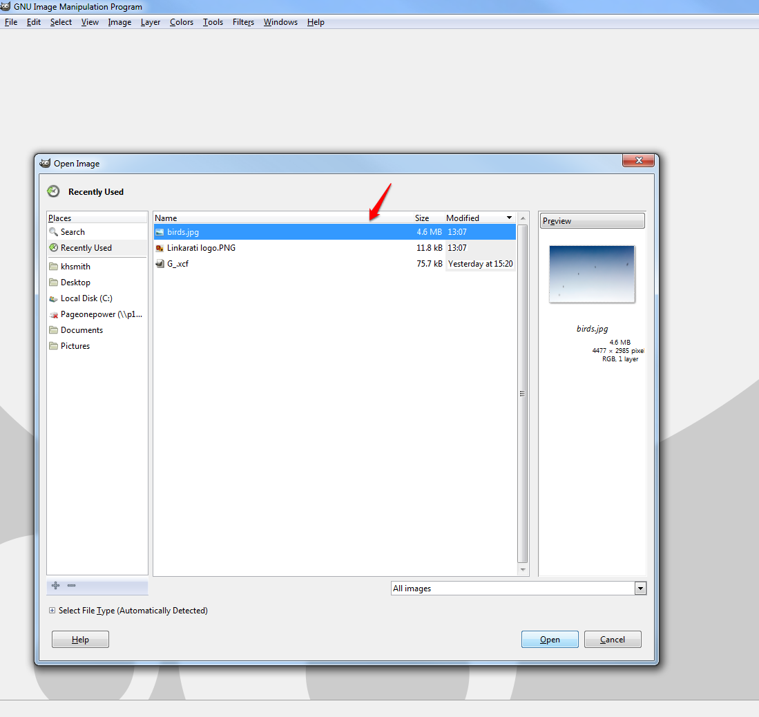 Capture d'écran du didacticiel