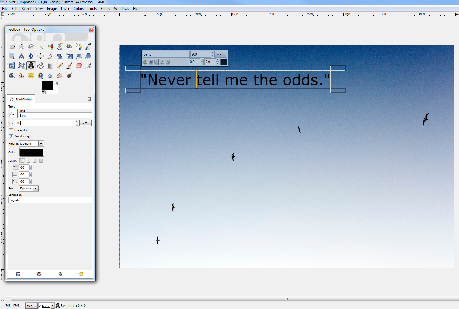 Capture d'écran du didacticiel