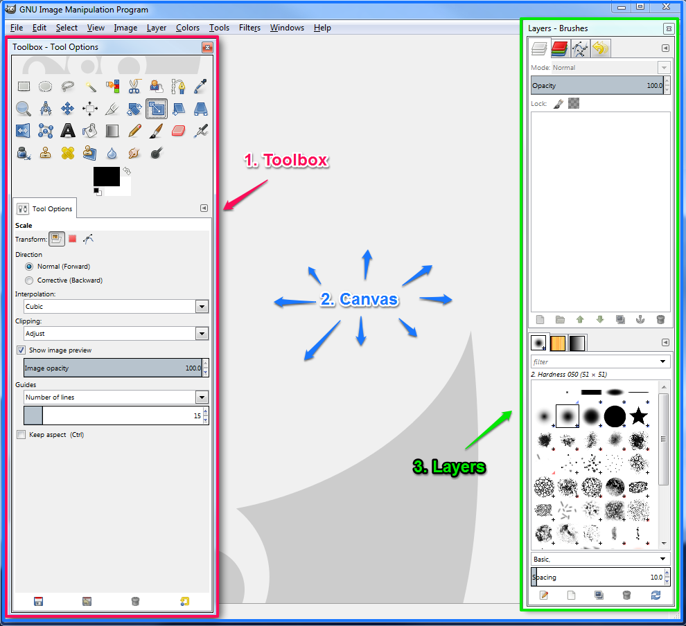 Capture d'écran des libellés