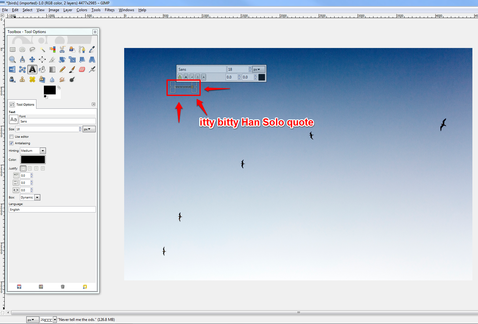 Capture d'écran du didacticiel