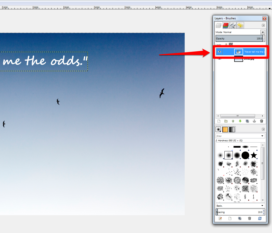 Ajuster la capture d'écran de l'exemple de police de texte