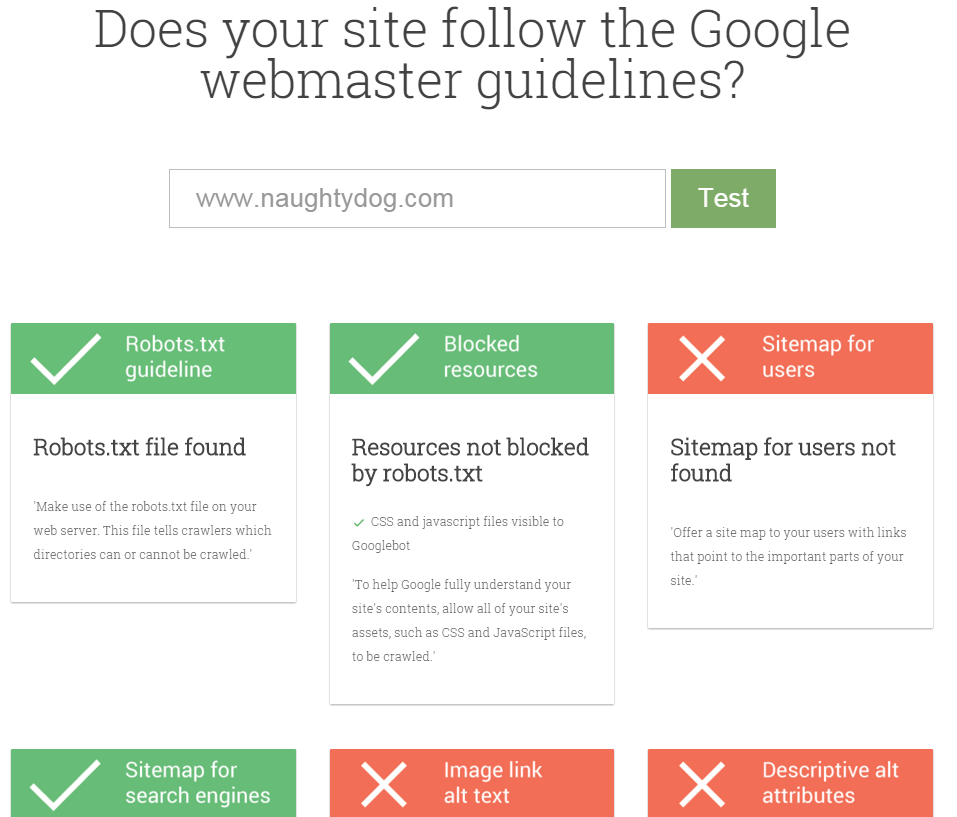 Google webmaster guidelines
