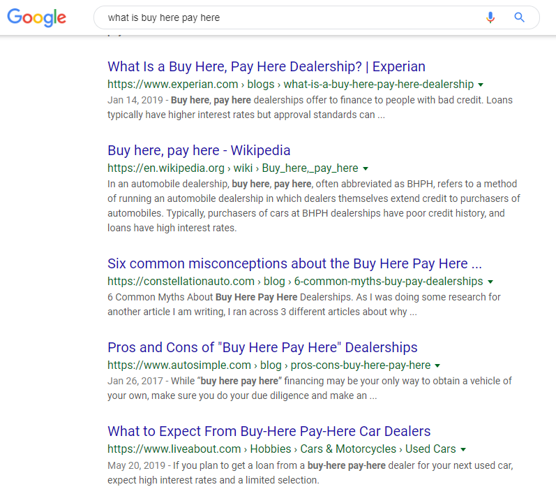 ما هو BHPH SERP بالثانية