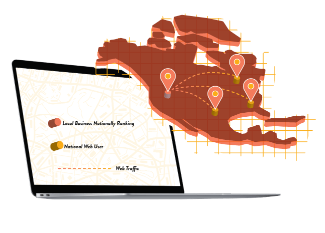 ラップトップの隣の北アメリカ