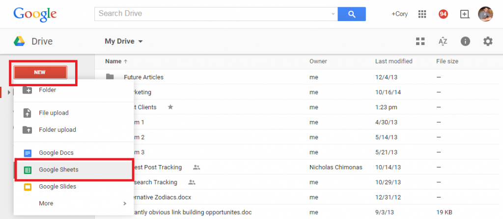 Erstellen Sie ein Google-Dokument