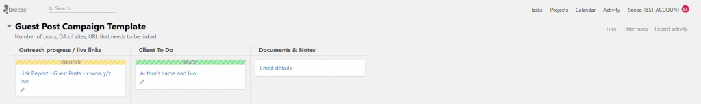 Vue client du projet Breeze