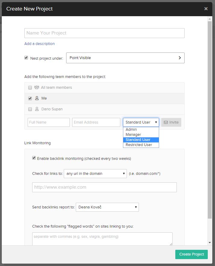 Buzzstream 項目設置