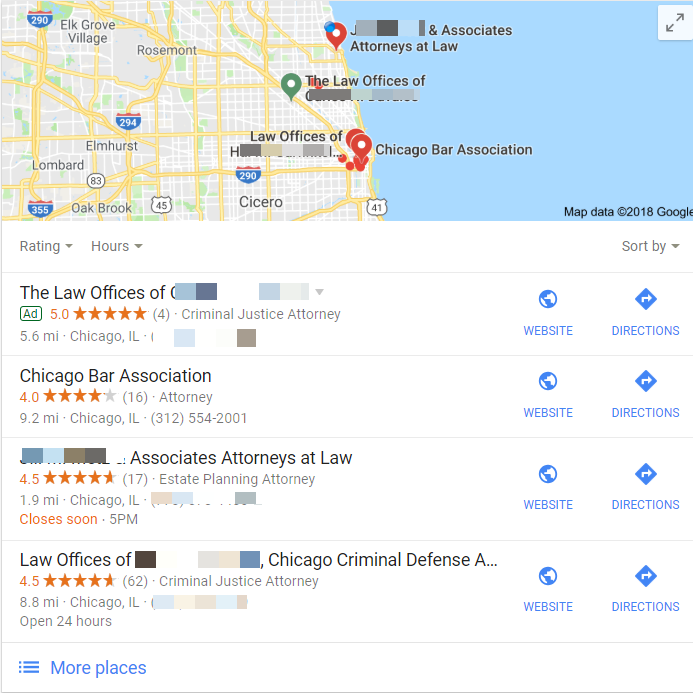 Google yerel reklamları ve organik arama