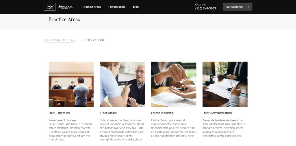 области практики веб-сайтов традиционных юридических фирм