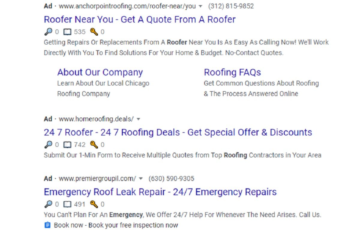 屋頂公司谷歌搜索廣告
