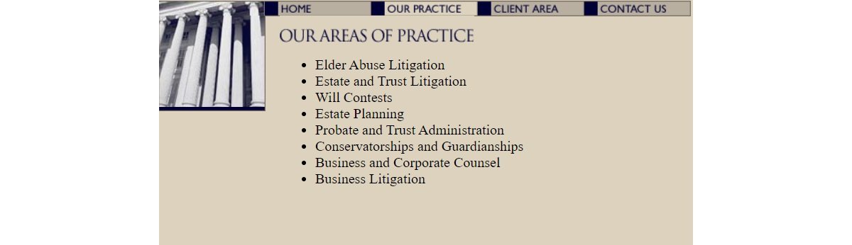 信託訴訟法律事務所の古いウェブサイト