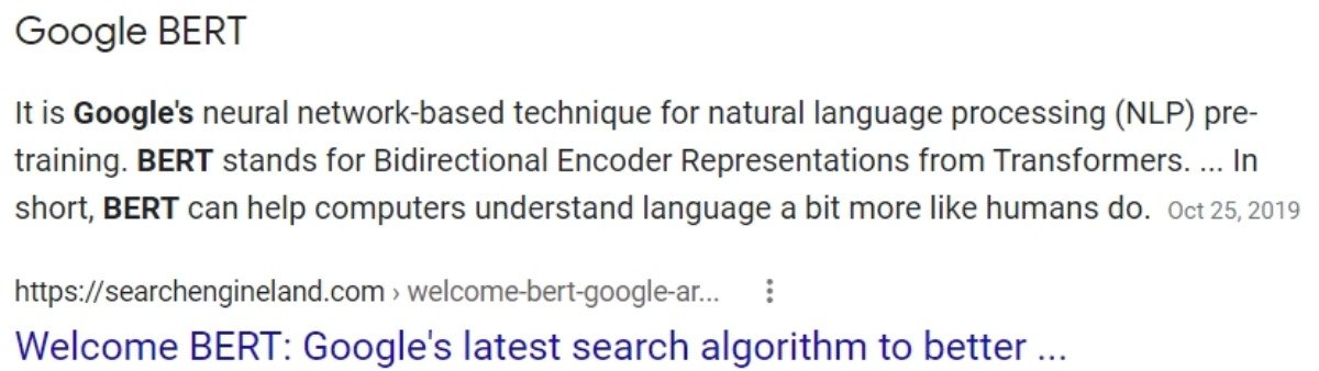 google bert tanımı