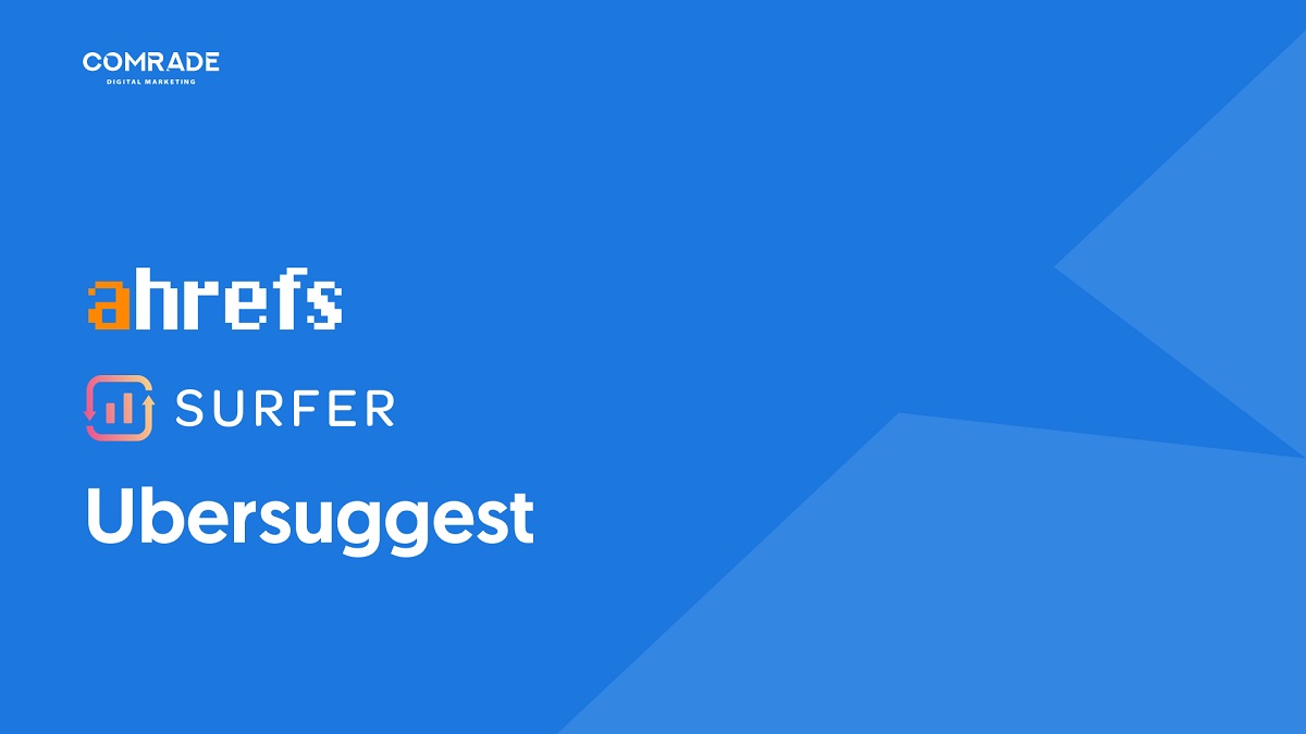 Outils de recherche de mots clés : Ahrefs, SEO Surfer, Ubersuggest.