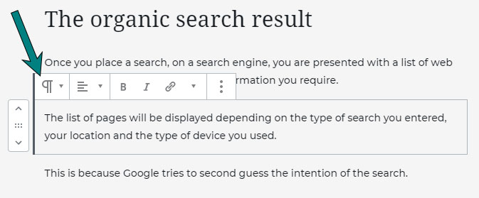 Przekształć blok WordPress z akapitu w nagłówek