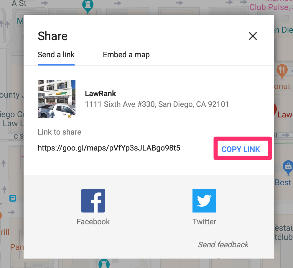 Google Maps Copiați linkul