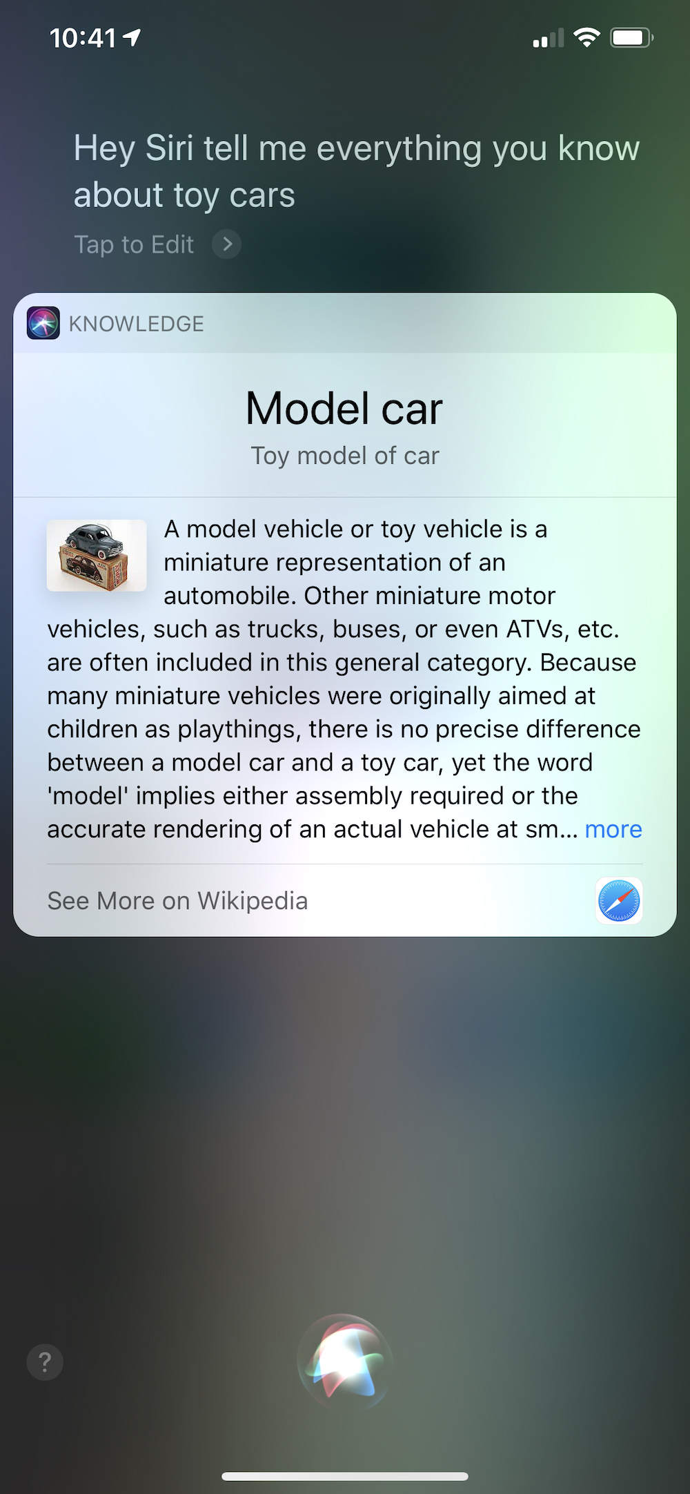 مثال على البحث الصوتي Siri - لغة طبيعية