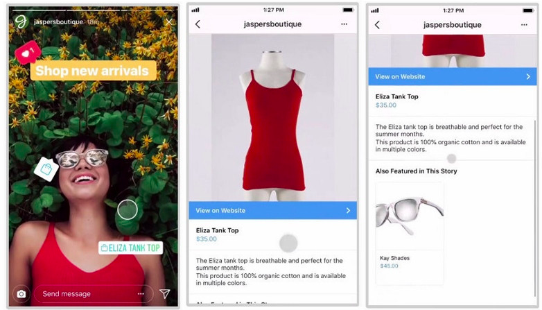 Cumpărături de poveste Instagram