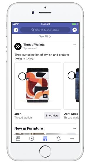 Anúncio Thread Wallets 'Marketplace