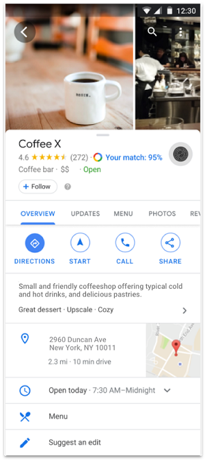 Google我的商家資料示例