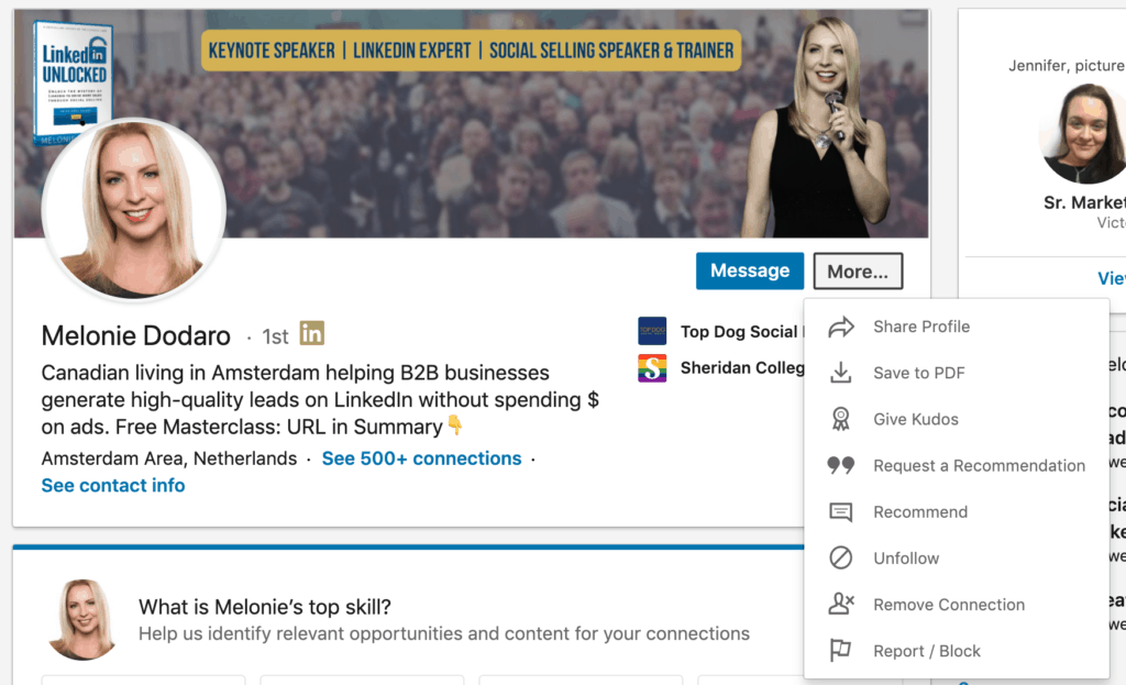 請求或提供LinkedIn推薦