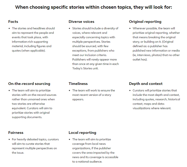 Facebook新聞準則