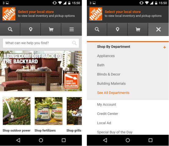 Esempi di design reattivo e adattivo Home Depot